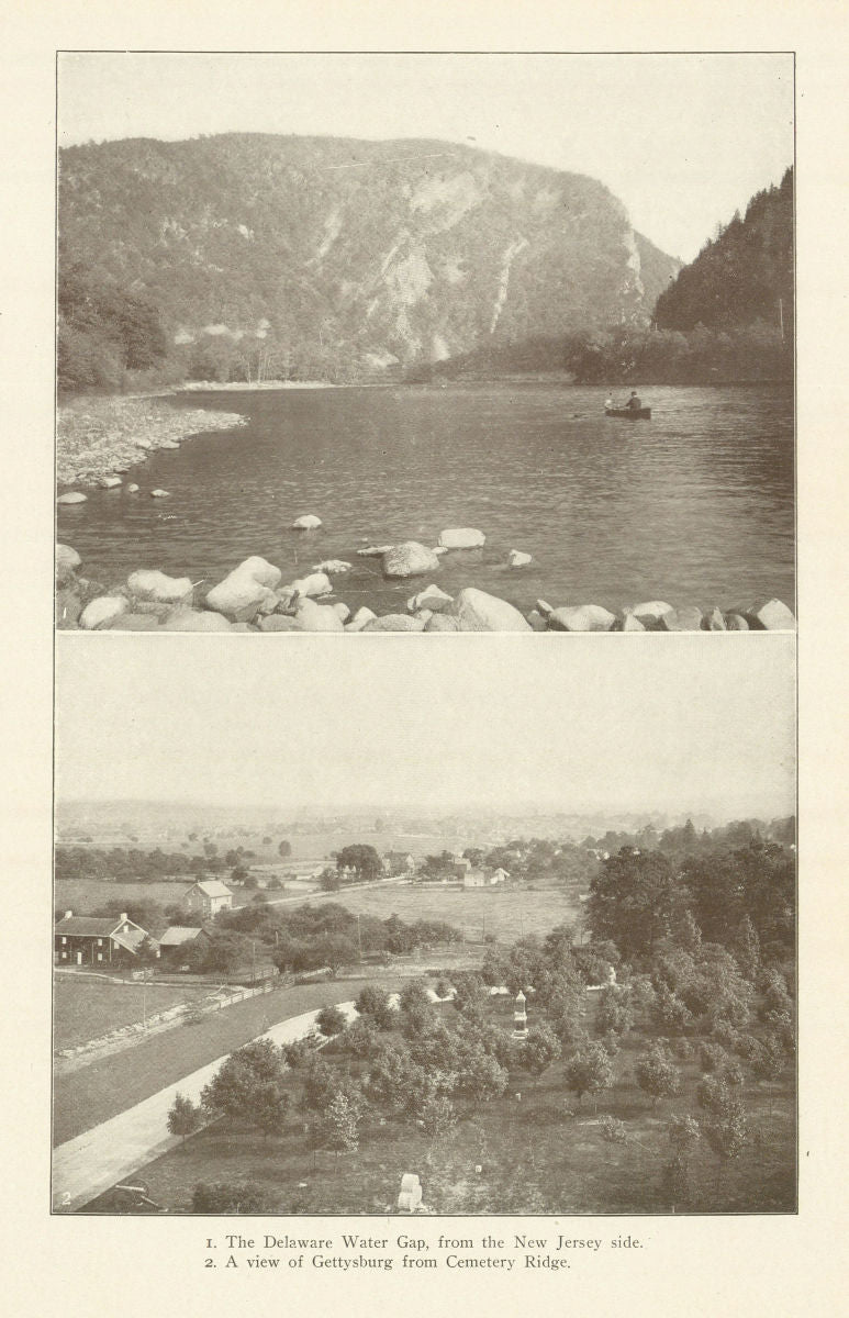 Delaware Water Gap from the New Jersey side. Gettysburg from Cemetery Ridge 1907